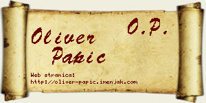 Oliver Papić vizit kartica